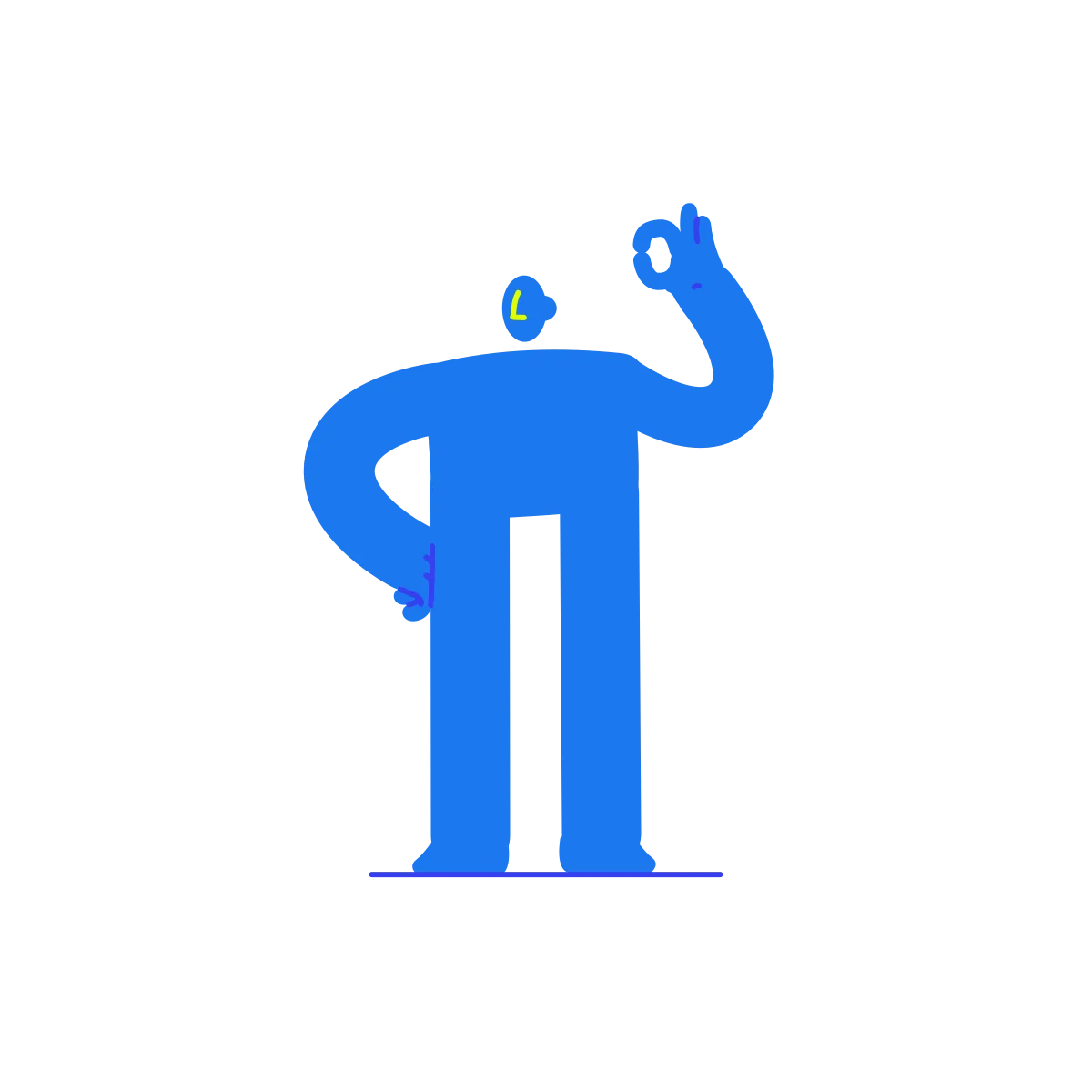 Illustrazione di un omino che fa OK con la mano